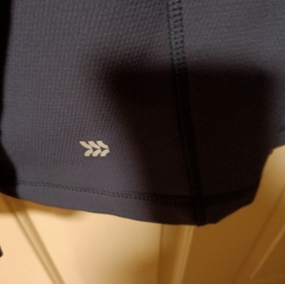 All In Motion Woven Fleece Jacket BLUE Stretch Water Repellant Thumb Holes Sz L - Picture 8 of 9